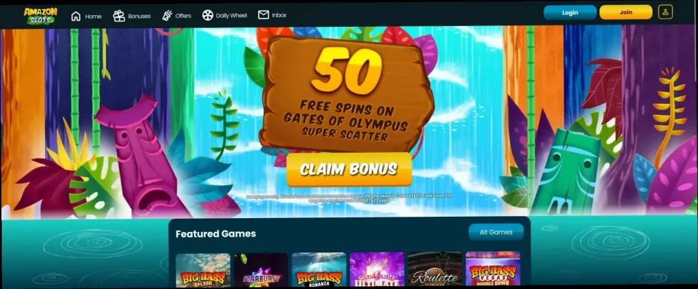Amazon Slots 50 Free Spins up to 250 CAD bonus
